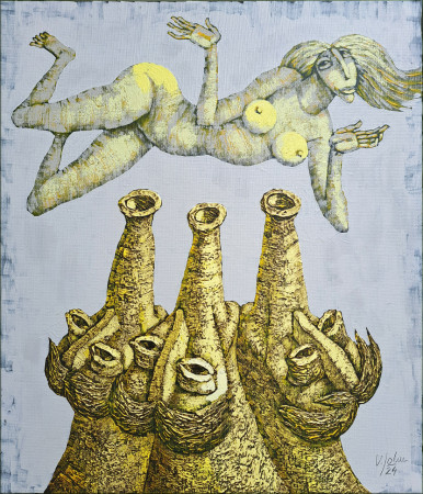 Jarní fanfáry, akryl, 70x60